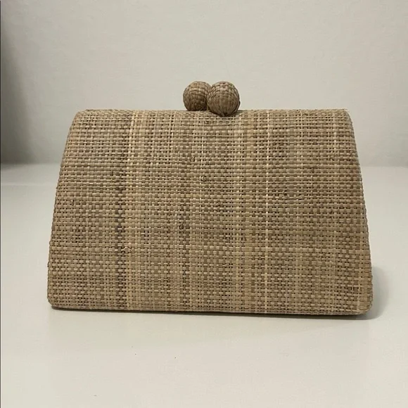 Serpui Candice Embroidered Clutch in Toast - Picture 3 of 10